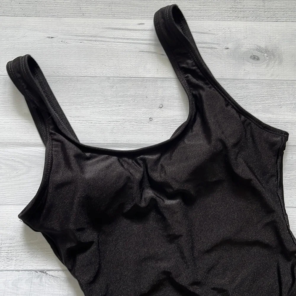 Black High Cut One Piece Swimsuit XS - Picture 2 of 3